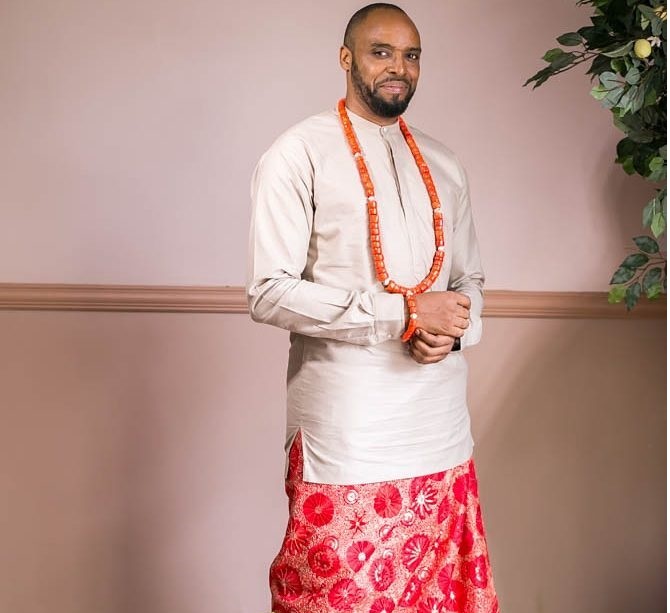 Kalu Ikeagwu dressed in his traditional attire