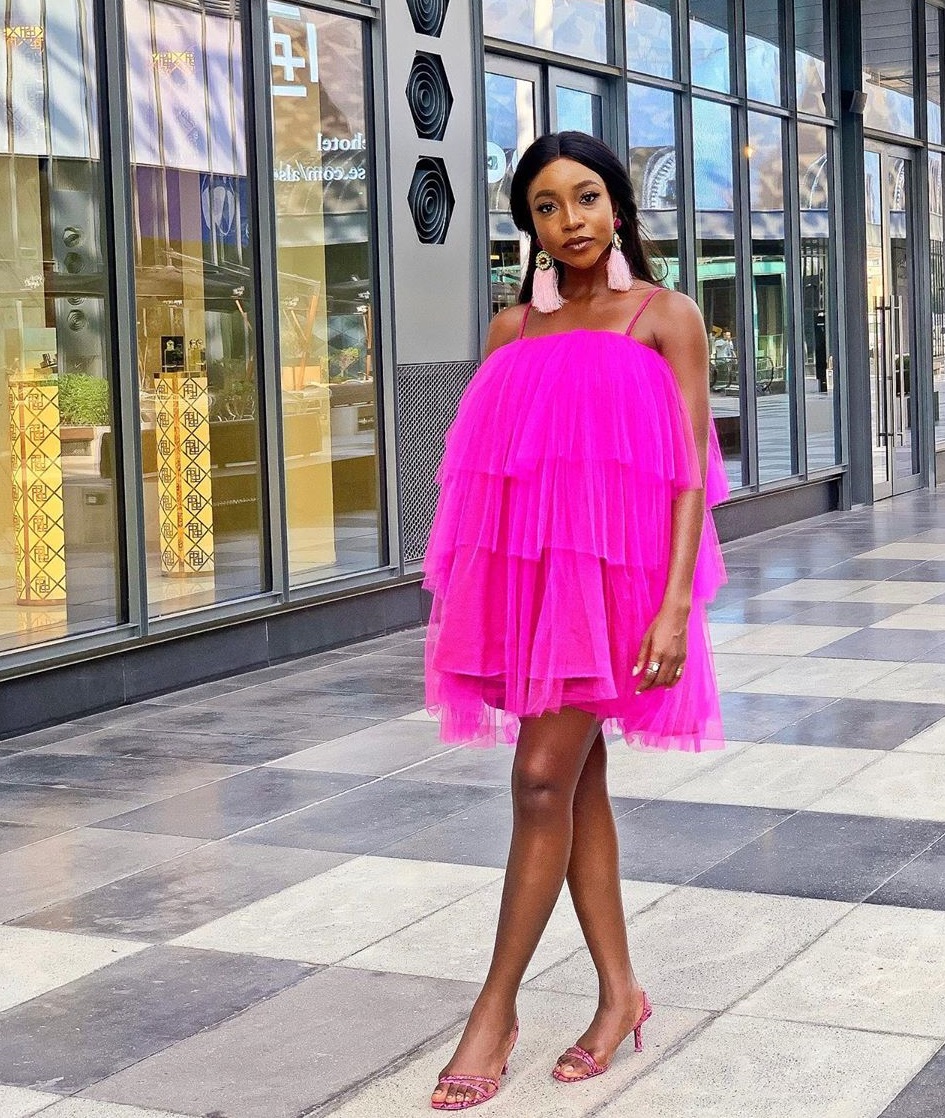 Inidima Okojie looks adorable in pink